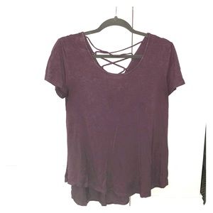 Cute purple top with criss cross back